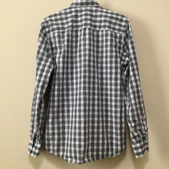 Perry Ellis Black Gray White Check Button Front Shirt L NWOT - Picture 3 of 9